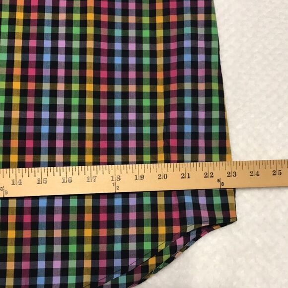 D’Avila Multicolored Plaid Button Up Shirt Short Sleeve Size Medium Like New - Picture 8 of 9
